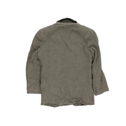 Kenzo Vintage Green Grey Checked Wool Tailored Blazer Size 40W