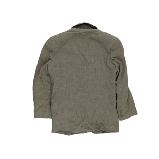 Kenzo Vintage Green Grey Checked Wool Tailored Blazer Size 40W