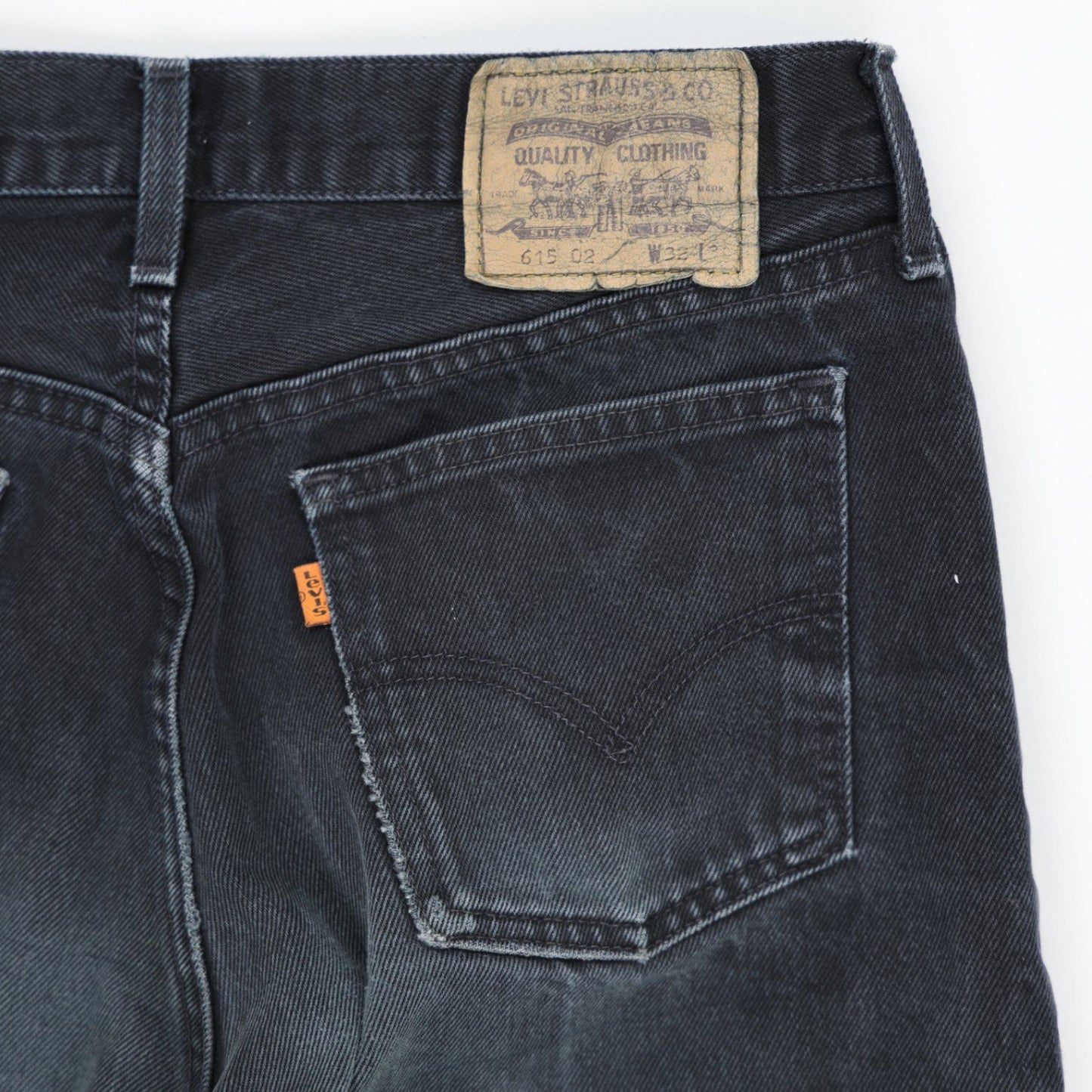 Levi's 61502 Black Straight Leg Jeans W32 L34 Cotton Vintage