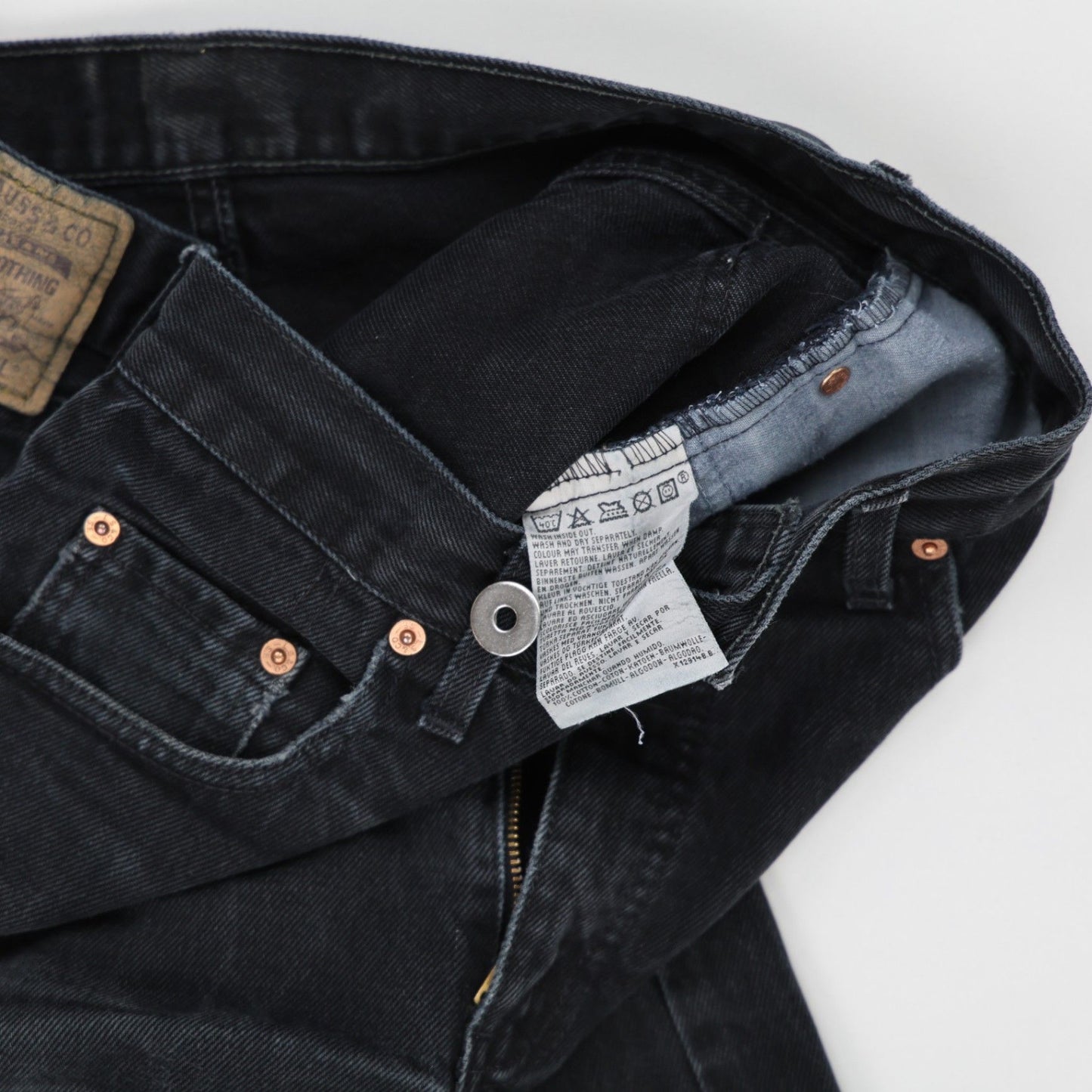 Levi's 61502 Black Straight Leg Jeans W32 L34 Cotton Vintage