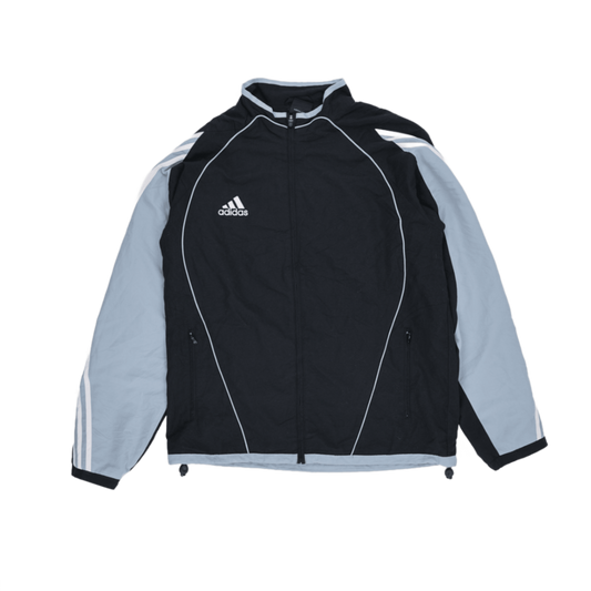 adidas Black Grey Track Jacket XL Polyester Stand Collar