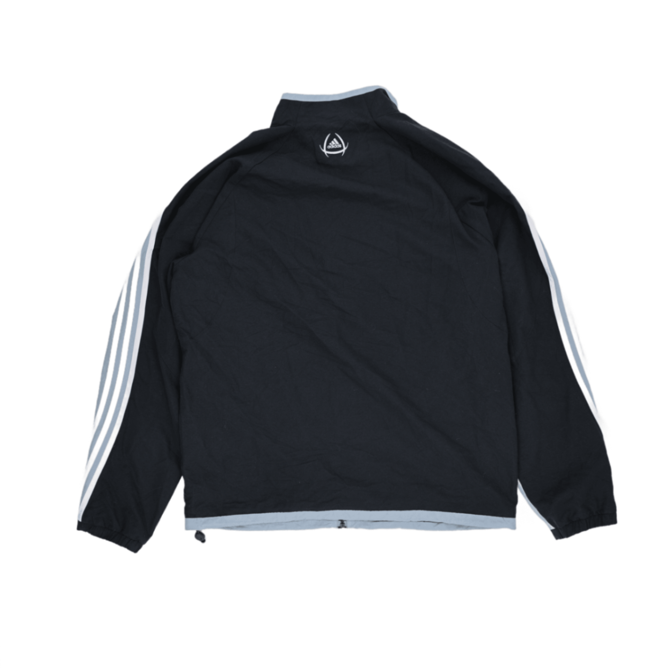 adidas Black Grey Track Jacket XL Polyester Stand Collar