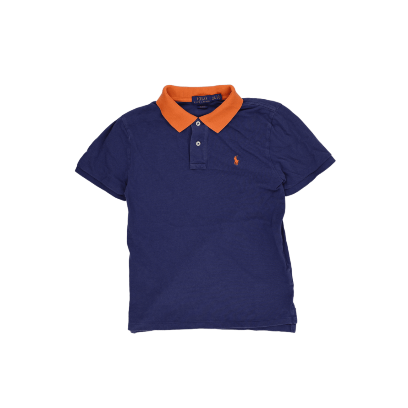 Ralph Lauren Polo Shirt Navy Blue L G 14 16 Cotton Collared Mens