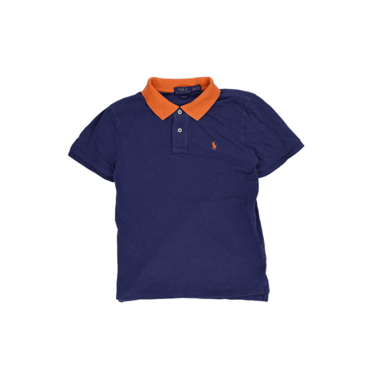 Ralph Lauren Polo Shirt Navy Blue L G 14 16 Cotton Collared Mens