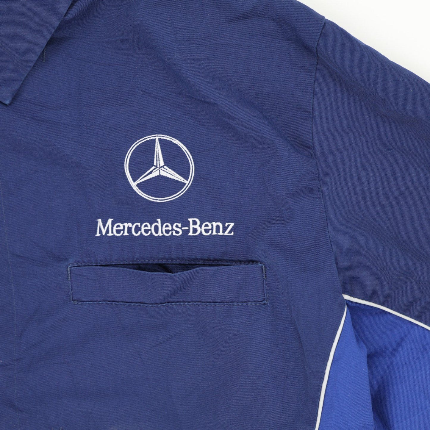 Mercedes-Benz Vintage Work Jacket Blue Size L Cotton Blend