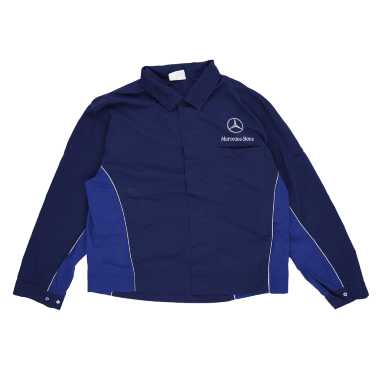 Mercedes-Benz Vintage Work Jacket Blue Size L Cotton Blend