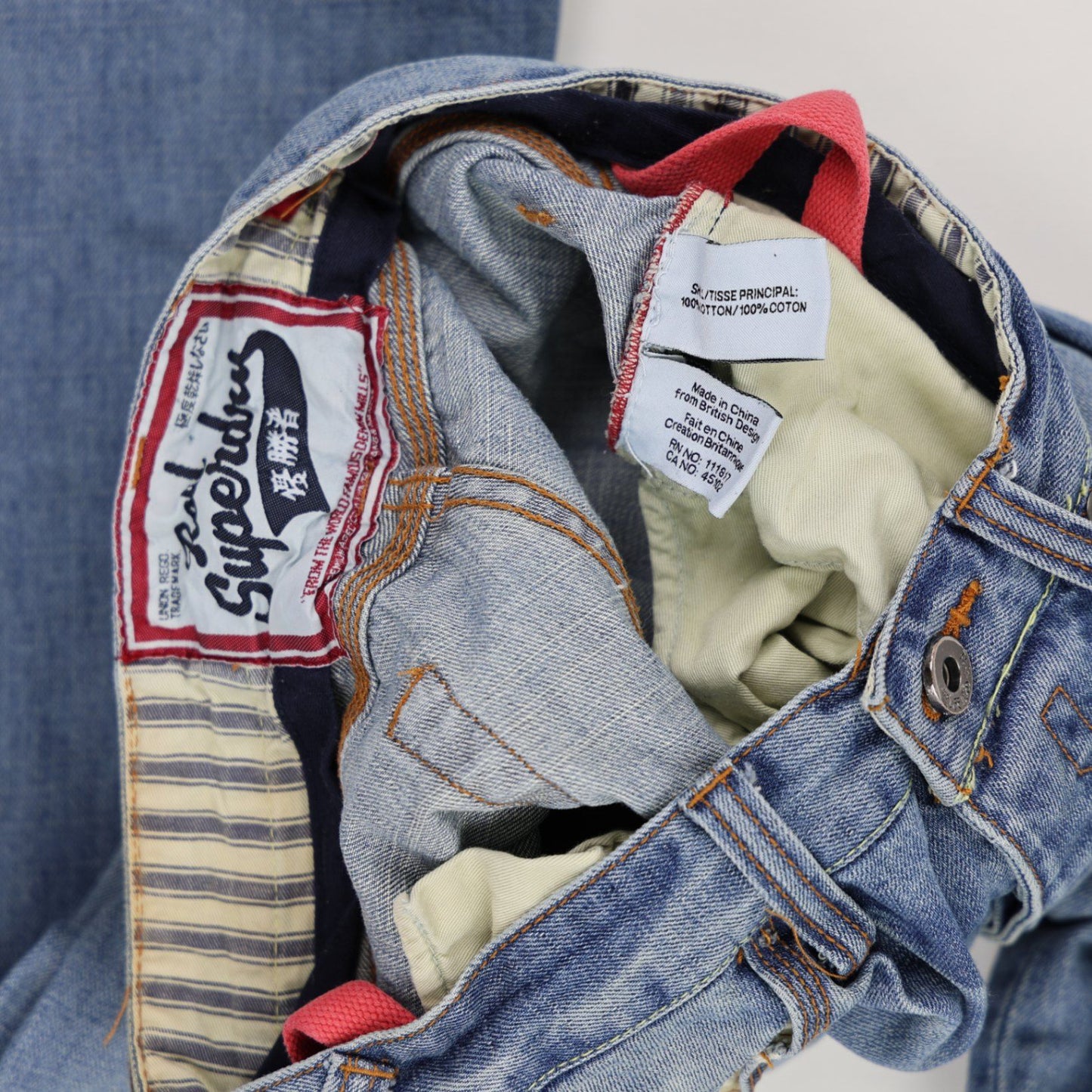 Superdry Blue Regular Fit Jeans 34x34 100 Percent Cotton Mens