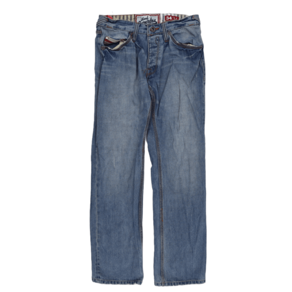 Superdry Blue Regular Fit Jeans 34x34 100 Percent Cotton Mens