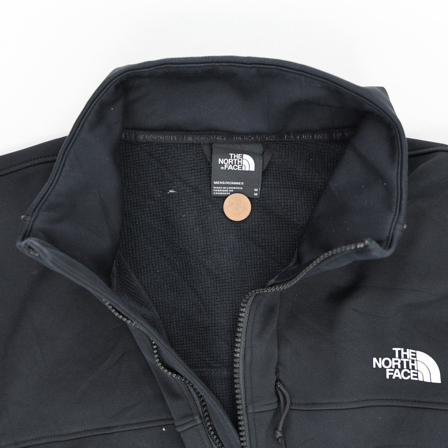 The North Face Black Softshell Jacket Men's Medium Polyester Blend High Neck
