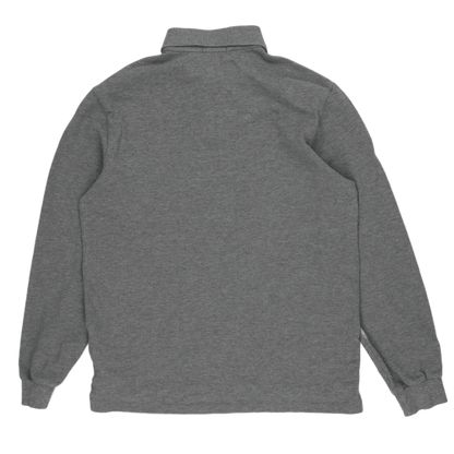 Ralph Lauren Polo Shirt Grey Large Cotton Long Sleeve Collared