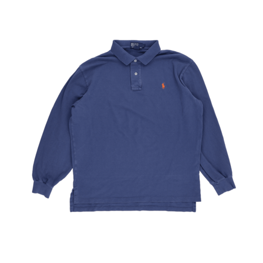 Ralph Lauren Blue Long Sleeve Polo Shirt XL Cotton