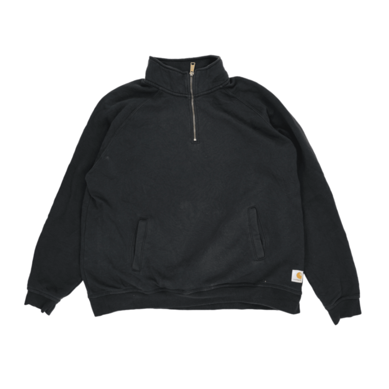 Carhartt Black XL Half Zip Sweatshirt Cotton High Collar Mens Clothing