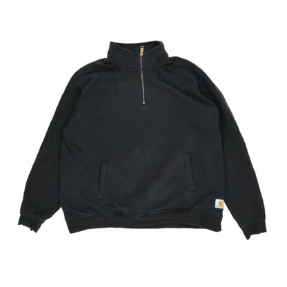 Carhartt Black XL Half Zip Sweatshirt Cotton High Collar Mens Clothing