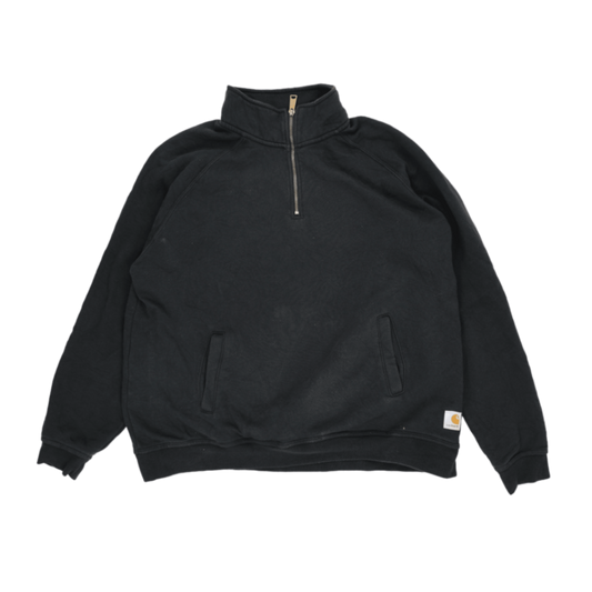 Carhartt Black XL Half Zip Sweatshirt Cotton High Collar Mens Clothing