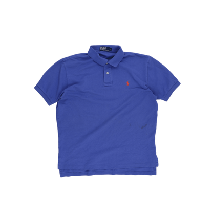 Ralph Lauren Blue Short Sleeve Polo Shirt for Men Size L Cotton