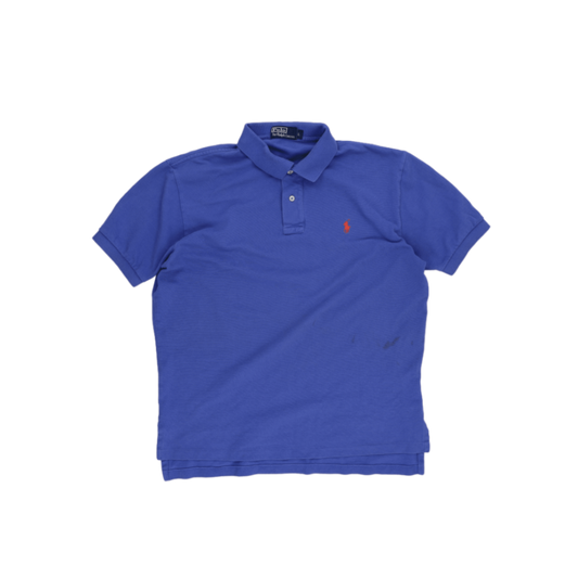 Ralph Lauren Blue Short Sleeve Polo Shirt for Men Size L Cotton