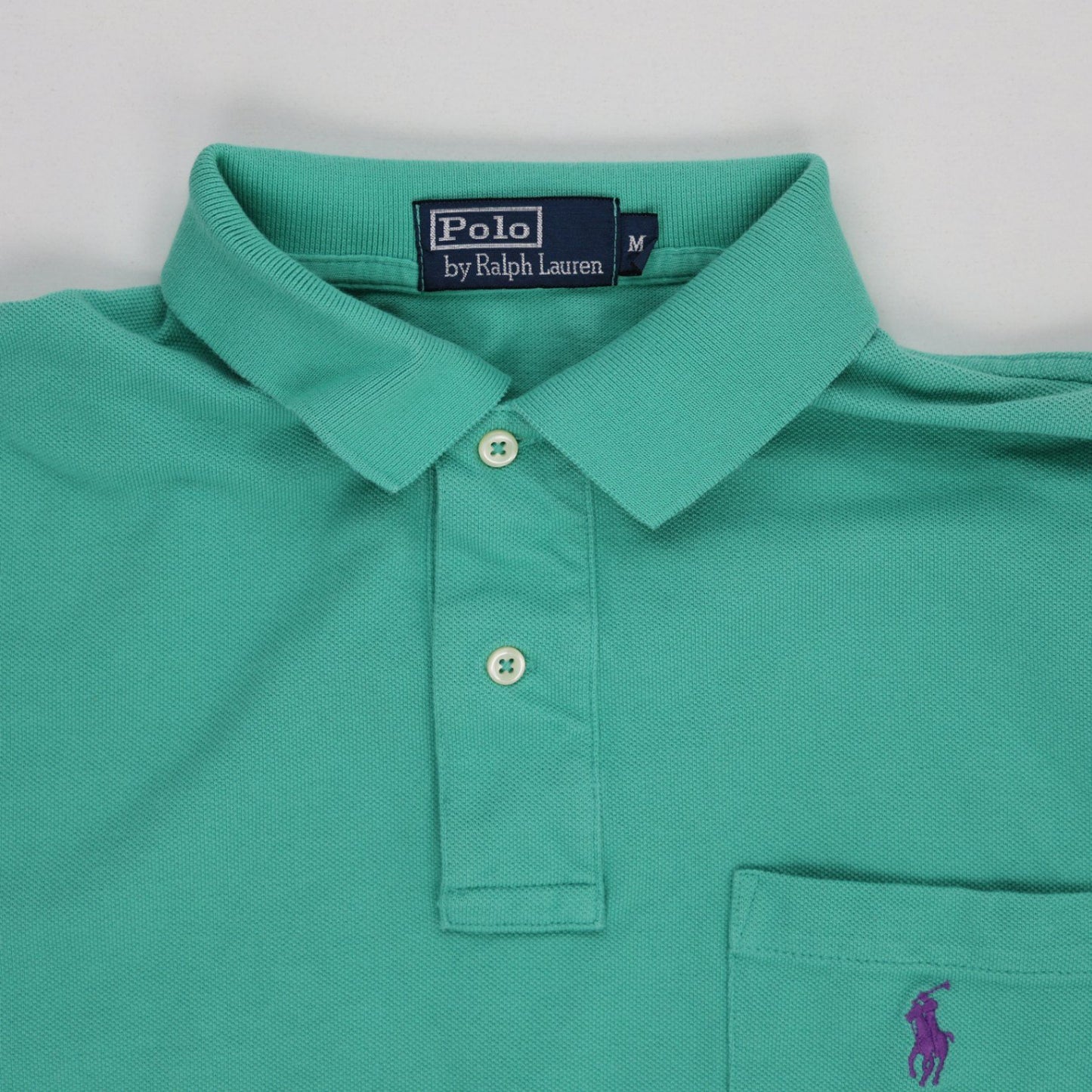 Ralph Lauren Green Cotton Polo Shirt Men Size Medium Casual