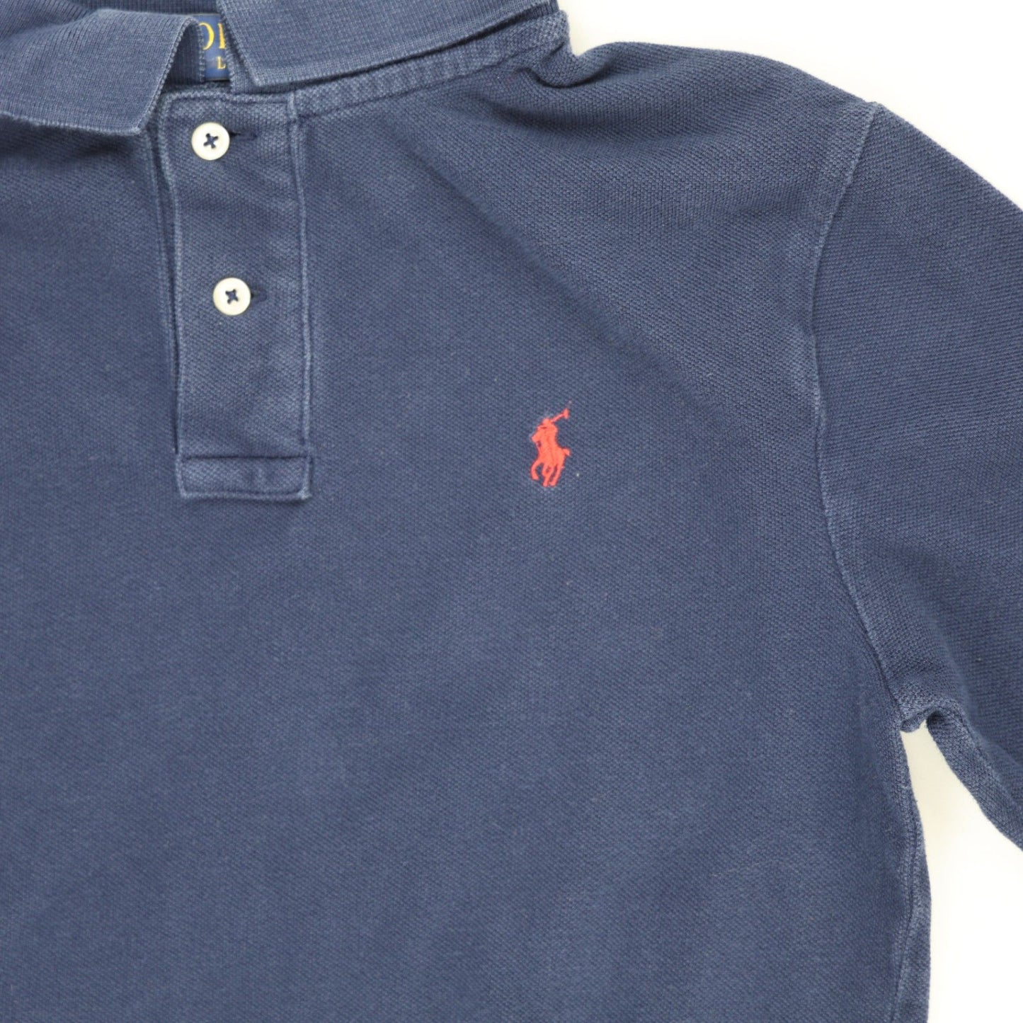 Ralph Lauren Navy Blue Long Sleeve Polo Shirt Men's Size Large Cotton