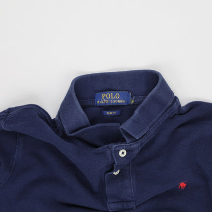 Ralph Lauren Navy Blue Long Sleeve Polo Shirt Men's Size Large Cotton