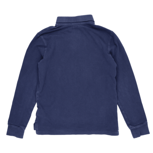 Ralph Lauren Navy Blue Long Sleeve Polo Shirt Men's Size Large Cotton