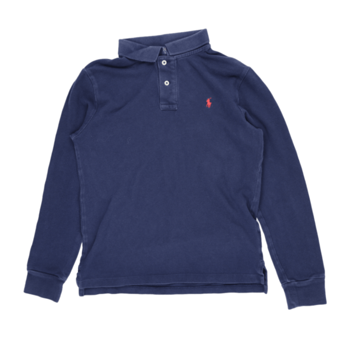 Ralph Lauren Navy Blue Long Sleeve Polo Shirt Men's Size Large Cotton