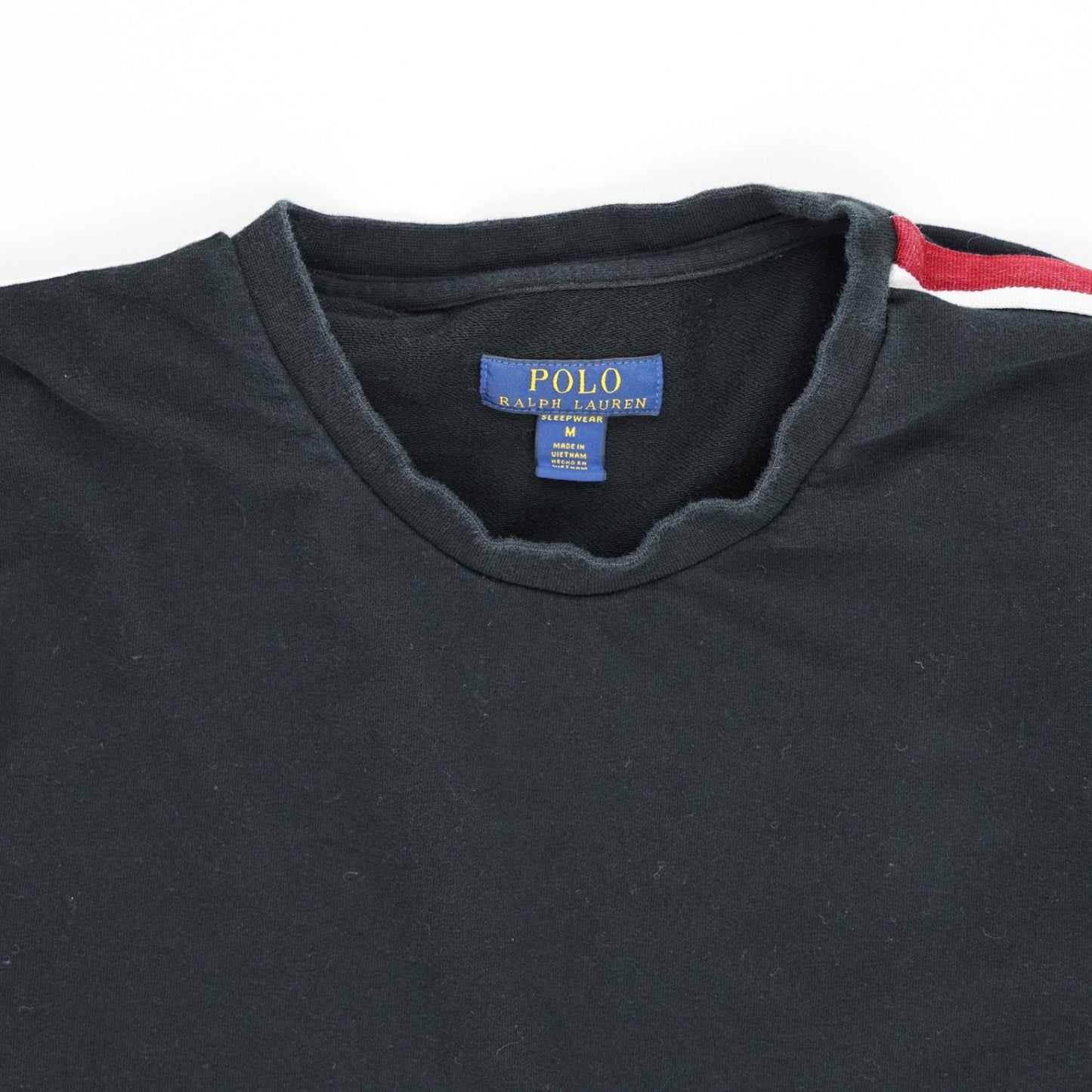 Polo Ralph Lauren Men's Black Casual Sweatshirt Size Medium Cotton Crew Neck Vintage