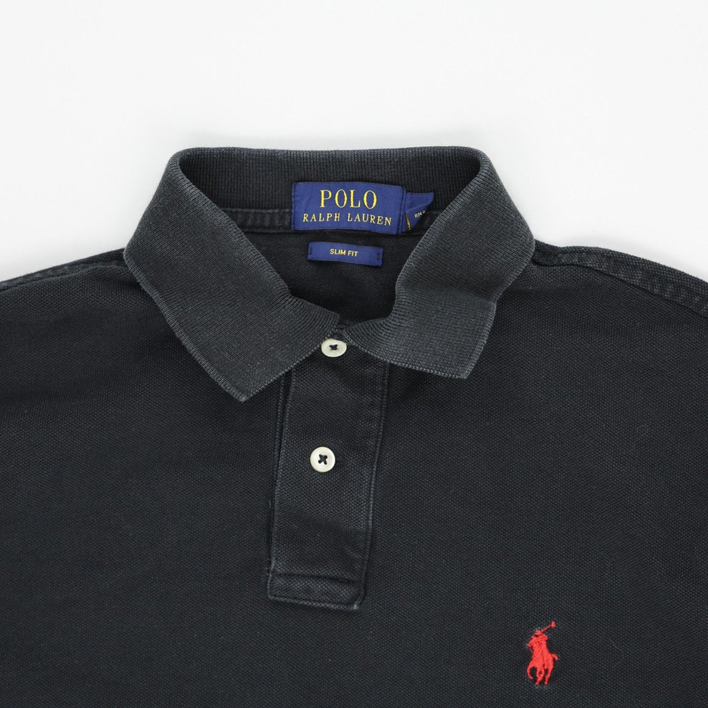Ralph Lauren Long Sleeve Polo Shirt Black Medium Cotton Casual