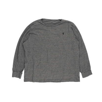 Ralph Lauren Grey Long Sleeve Cotton Knit T-Shirt Size Large
