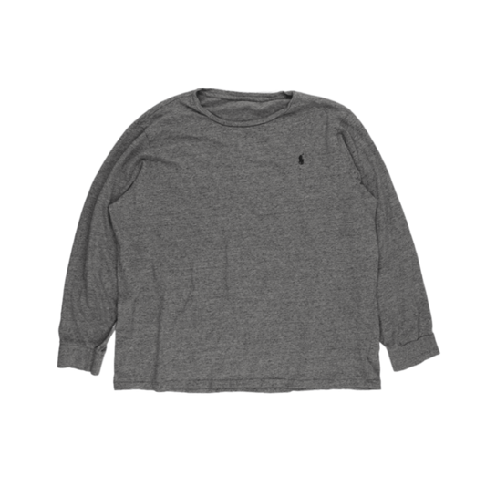 Ralph Lauren Grey Long Sleeve Cotton Knit T-Shirt Size Large