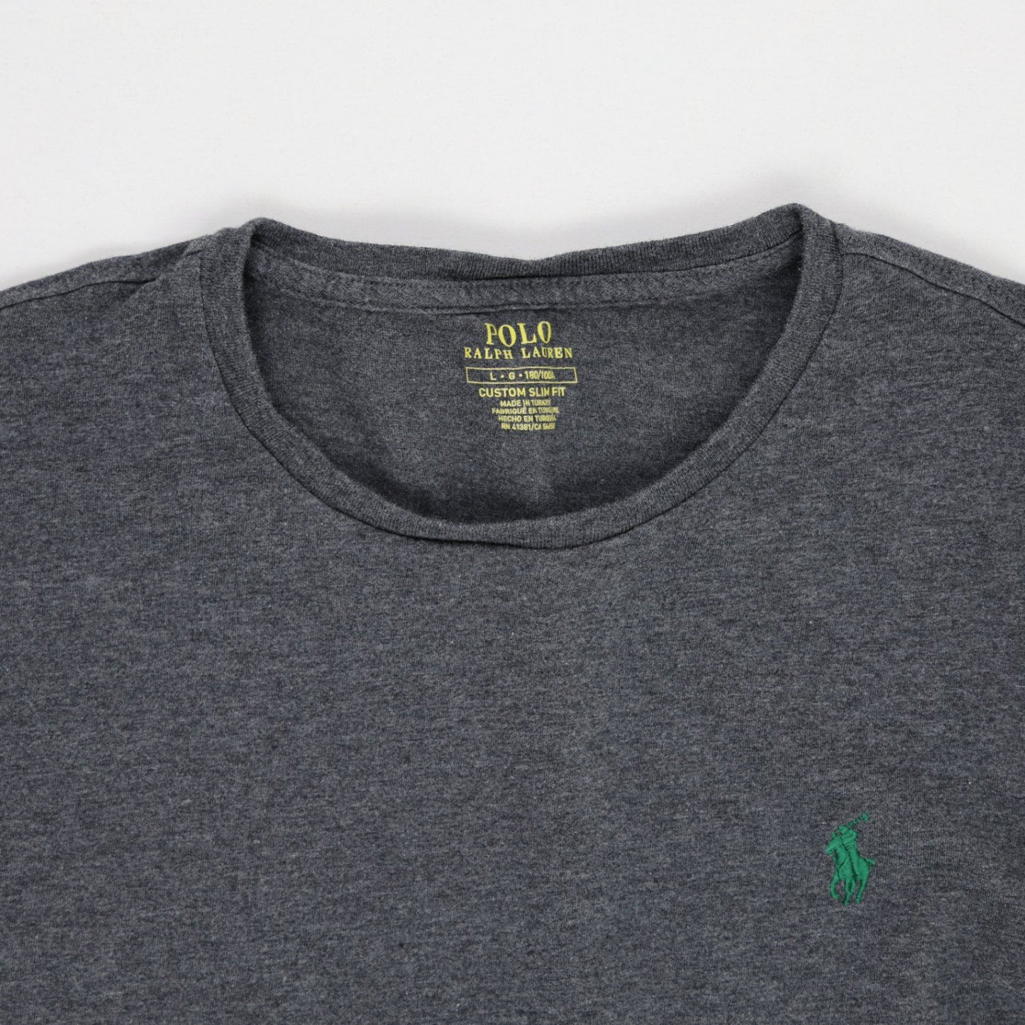 Ralph Lauren Long Sleeve Sweatshirt Charcoal Grey Large Cotton Blend Crew Neck