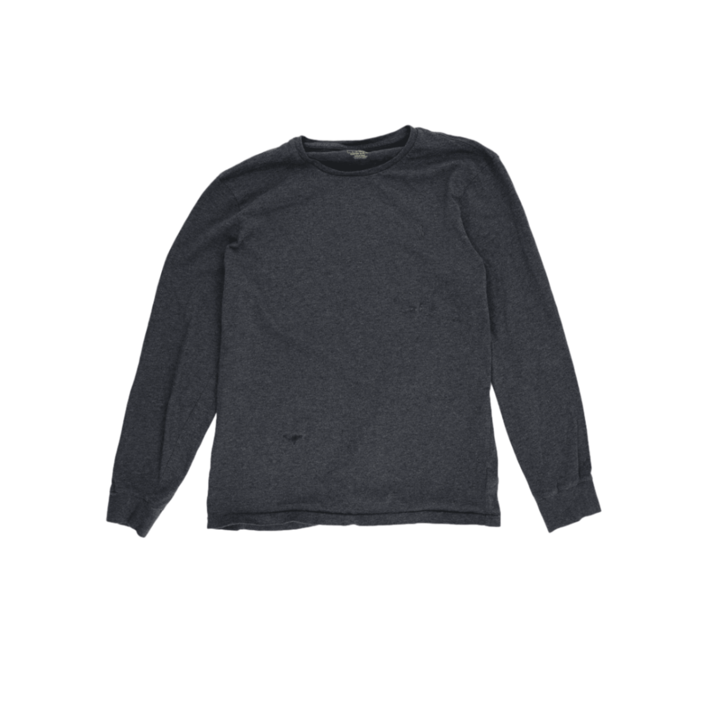 Ralph Lauren Long Sleeve Sweatshirt Charcoal Grey Large Cotton Blend Crew Neck