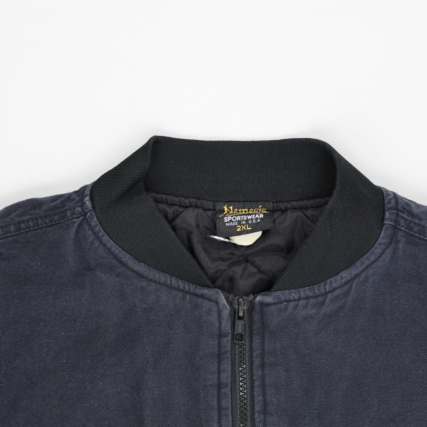 Nemesis Varsity Jacket Navy Grey 2XL Cotton Blend Vintage Crew Neck