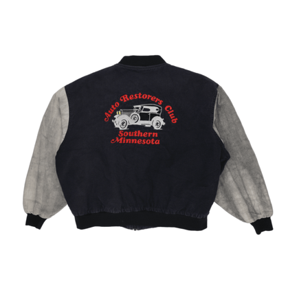 Nemesis Varsity Jacket Navy Grey 2XL Cotton Blend Vintage Crew Neck