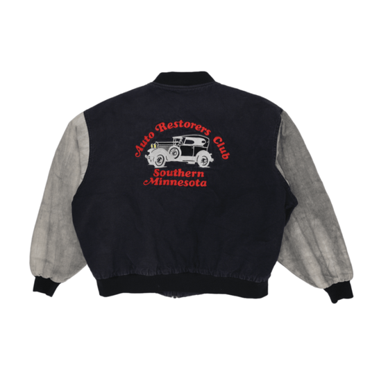 Nemesis Varsity Jacket Navy Grey 2XL Cotton Blend Vintage Crew Neck