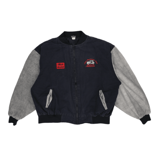 Nemesis Varsity Jacket Navy Grey 2XL Cotton Blend Vintage Crew Neck
