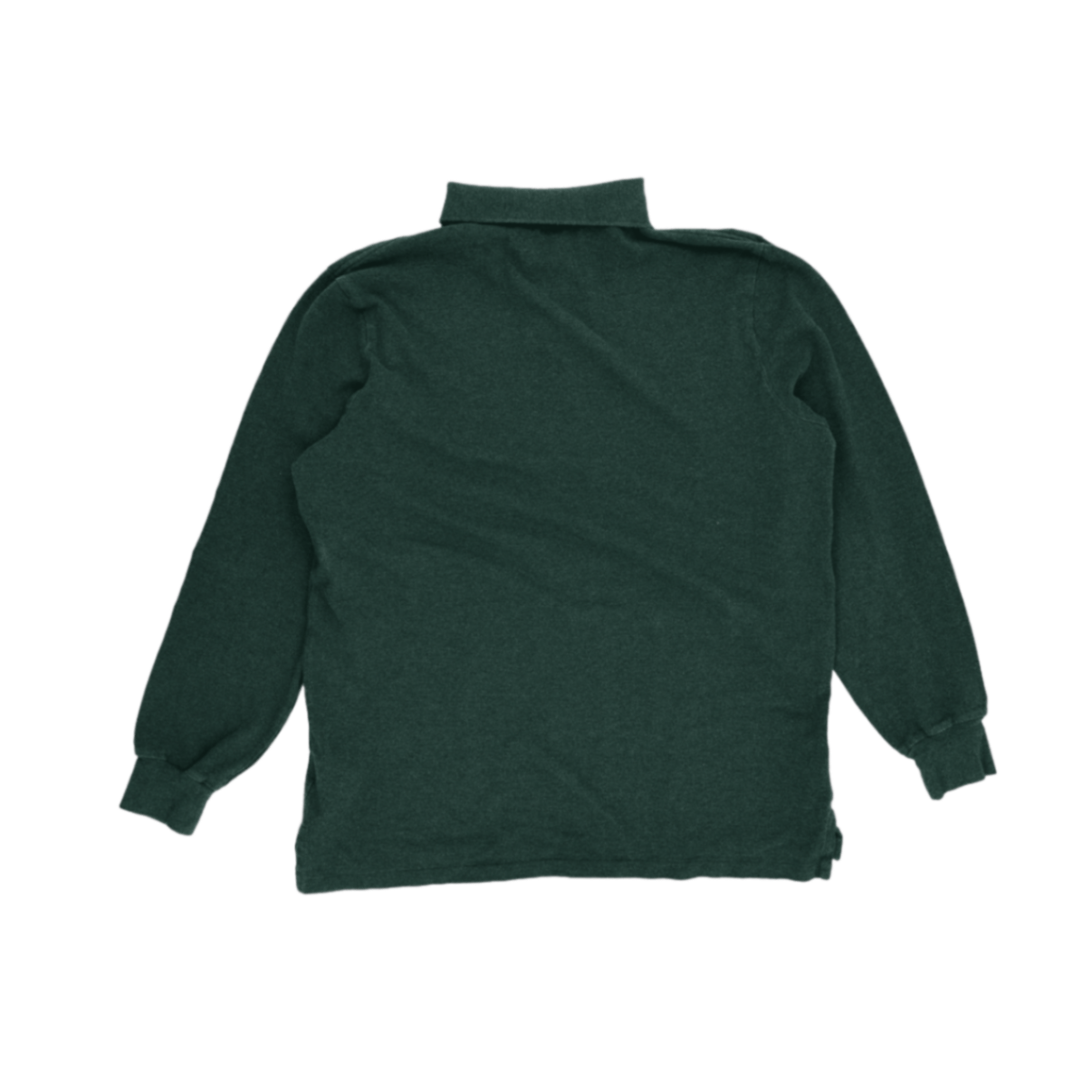 Ralph Lauren Long Sleeve Polo Shirt Forest Green Large Cotton