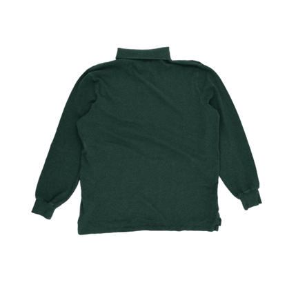Ralph Lauren Long Sleeve Polo Shirt Forest Green Large Cotton