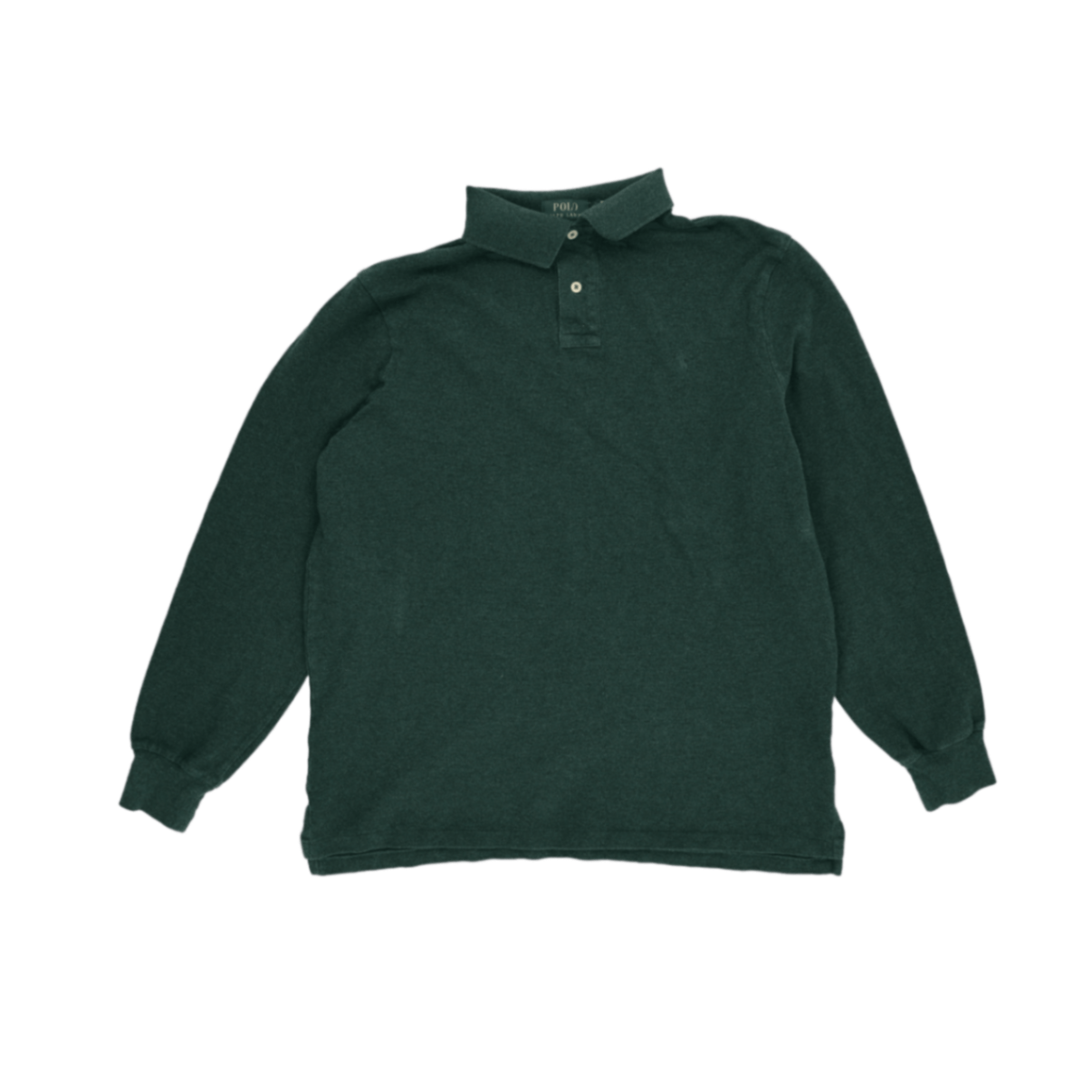 Ralph Lauren Long Sleeve Polo Shirt Forest Green Large Cotton