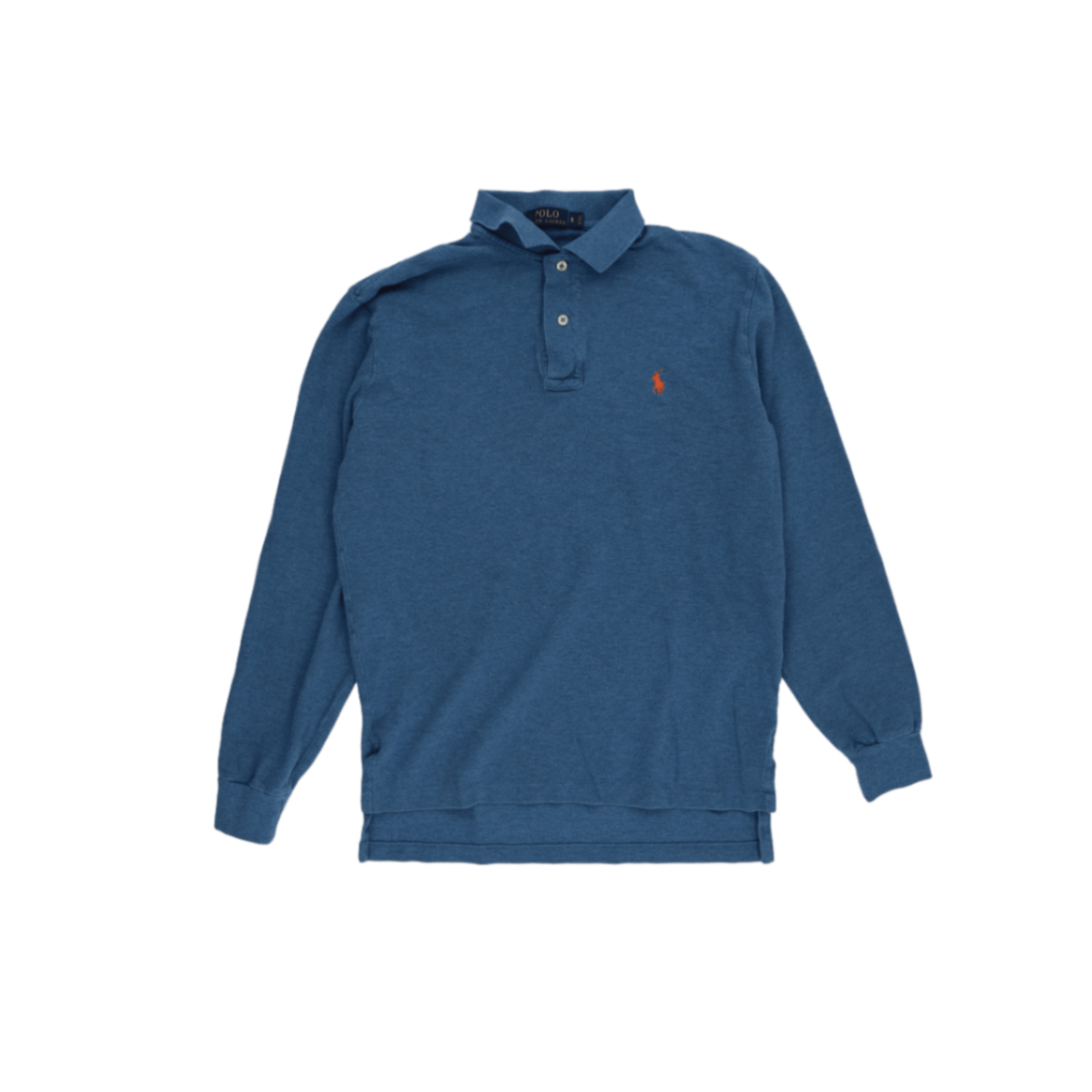 Ralph Lauren Blue Long Sleeve Polo Shirt Size Small Cotton