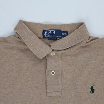 Ralph Lauren Mens Brown Long Sleeve Polo Shirt XXL Cotton Collared