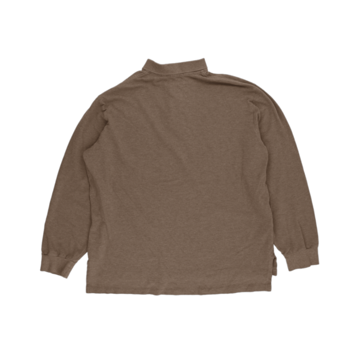 Ralph Lauren Mens Brown Long Sleeve Polo Shirt XXL Cotton Collared