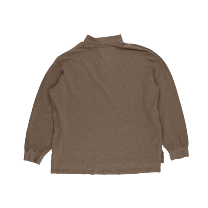 Ralph Lauren Mens Brown Long Sleeve Polo Shirt XXL Cotton Collared