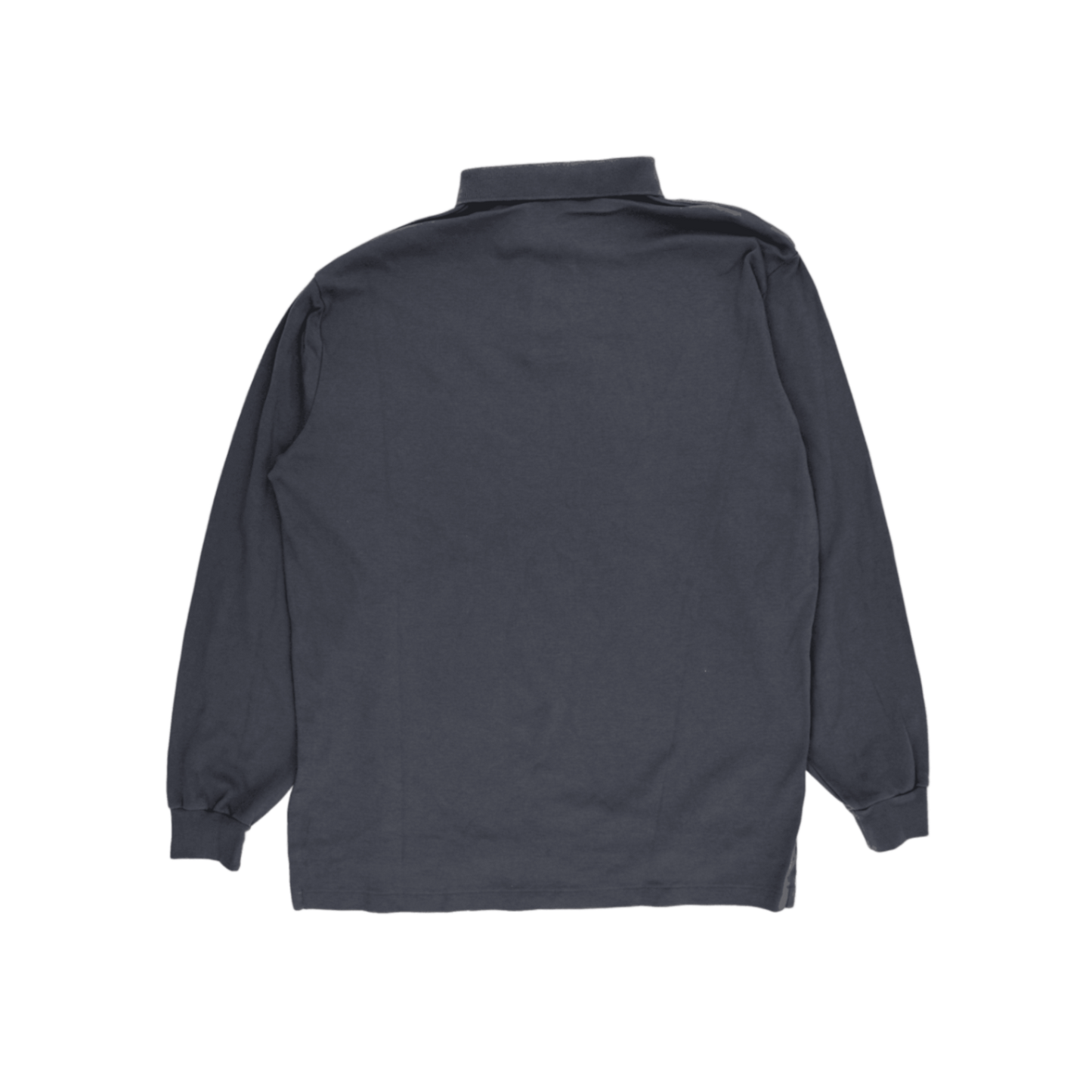 Ralph Lauren Long Sleeve Polo Shirt Charcoal Grey Large 100 Percent Cotton