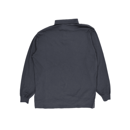 Ralph Lauren Long Sleeve Polo Shirt Charcoal Grey Large 100 Percent Cotton