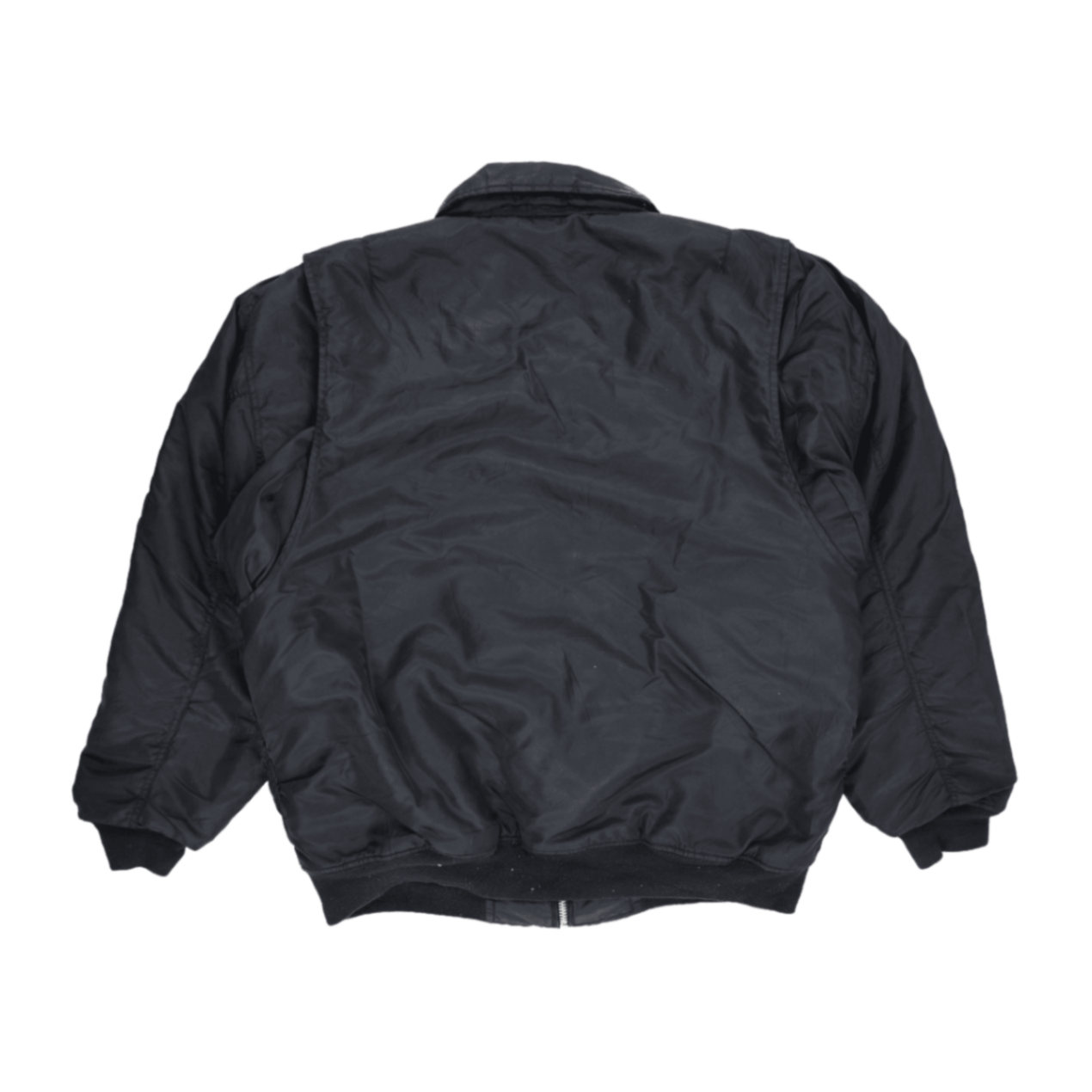 Scott Black Bomber Jacket Men's X-Large Vintage Nylon Collared Outerwear