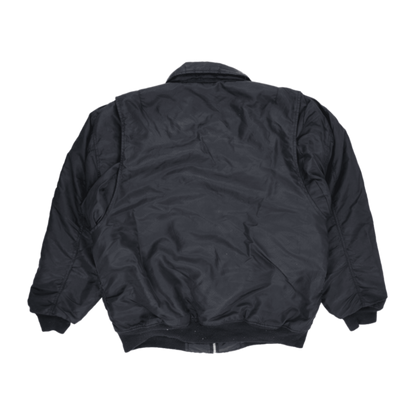 Scott Black Bomber Jacket Men's X-Large Vintage Nylon Collared Outerwear