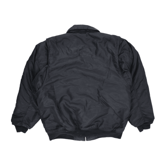 Scott Black Bomber Jacket Men's X-Large Vintage Nylon Collared Outerwear