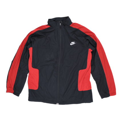 Nike Vintage Black Red Track Jacket XL 100 Percent Polyester High Neck Men
