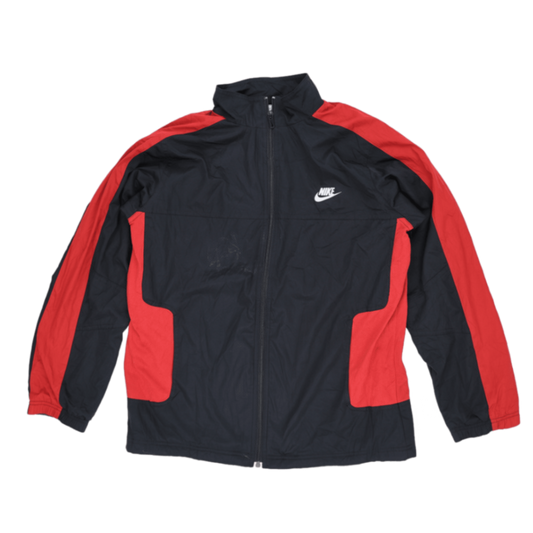 Nike Vintage Black Red Track Jacket XL 100 Percent Polyester High Neck Men