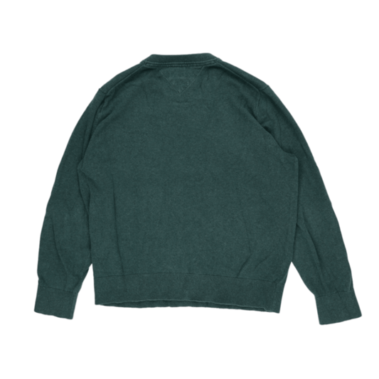 Tommy Hilfiger Green Pima Cotton V-Neck Jumper XL Men's Clothing Activewear